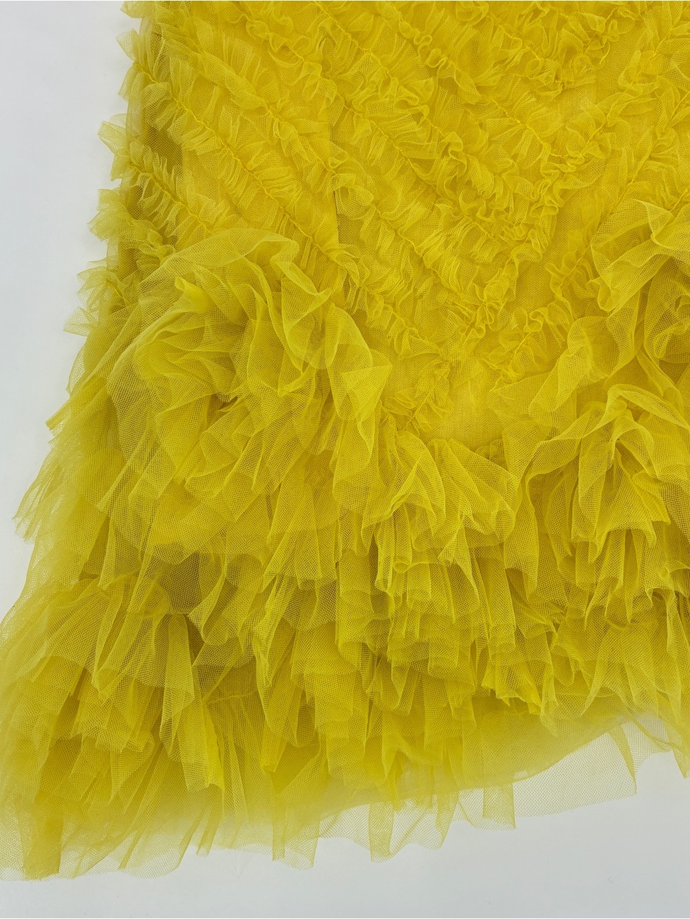 Let Me Be Anthropologie Tulle Mini Skirt Preppy Balletcore Chartreuse Large NWT - Picture 3 of 9